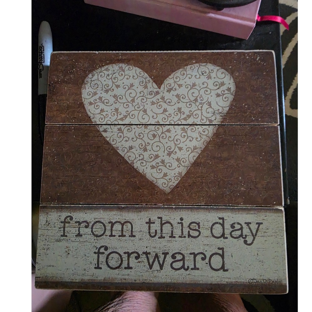 Dan DiPaolo From This Day Forward Wood Pallet Sign Rustic Heart Wedding Decor - Picture 1 of 3